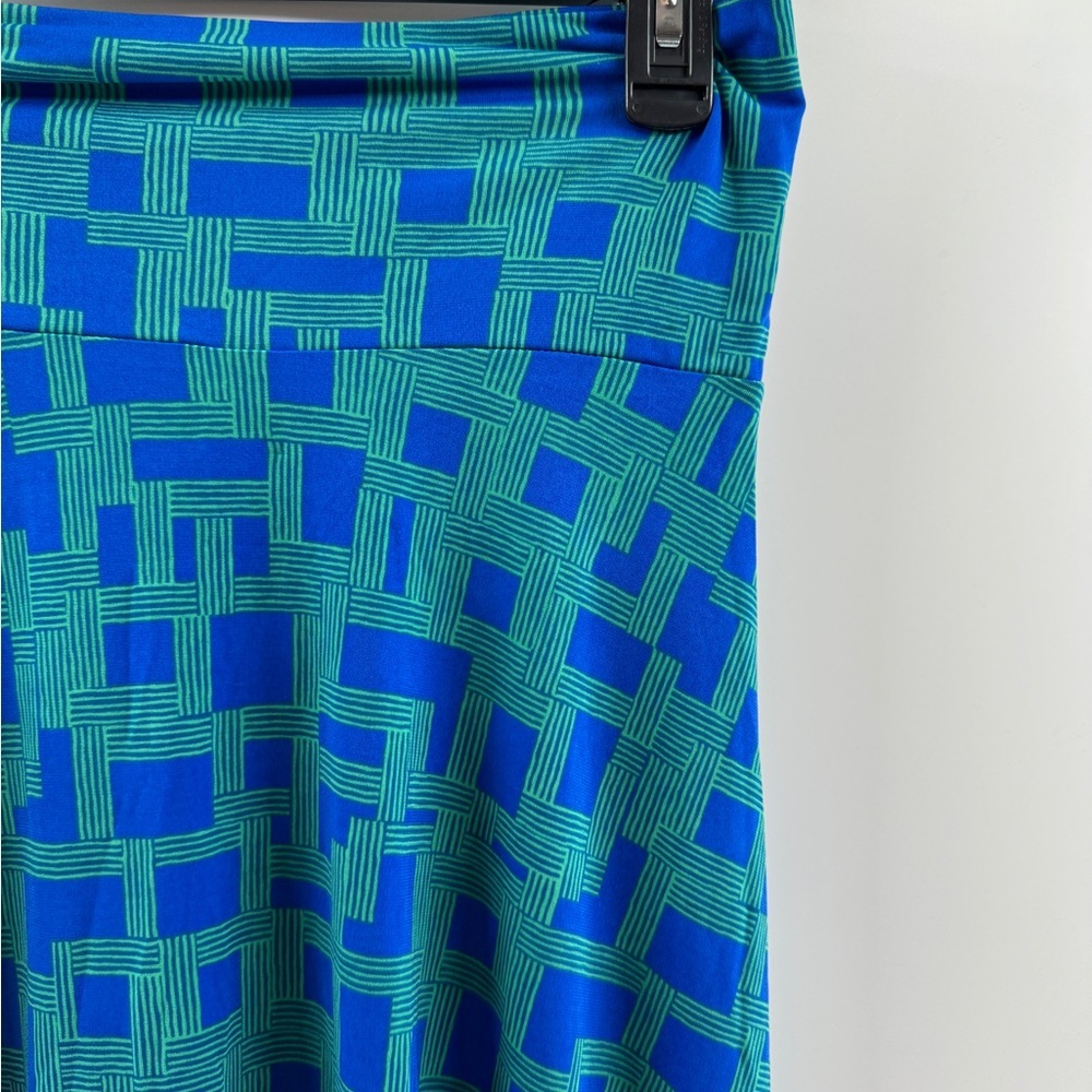 LuLaRoe Azure Skirt NWT – Women’s XS Blue Turquoise Geometric - Picture 2 of 4